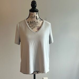 Light Gray V-Neck T-Shirt
